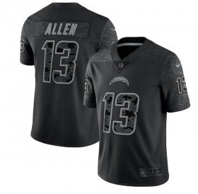 Wholesale Cheap Men\'s Los Angeles Chargers #13 Keenan Allen Black Reflective Limited Stitched Football Jersey