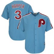 Wholesale Cheap Phillies #3 Bryce Harper Light Blue New Cool Base Cooperstown Stitched MLB Jersey
