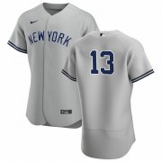 Wholesale Cheap New York Yankees #13 Joey Gallo Men's Nike Gray Authentic Road MLB Jersey - No Name