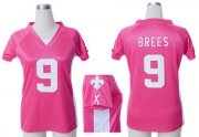 Wholesale Cheap Nike Saints #9 Drew Brees Pink Draft Him Name & Number Top Women's Stitched NFL Elite Jersey