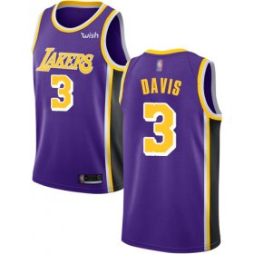 Cheap Lakers #3 Anthony Davis Purple Youth Basketball Swingman Statement Edition Jersey
