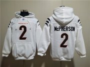 Wholesale Cheap Men's Cincinnati Bengals #2 Evan McPherson White Pullover Hoodie