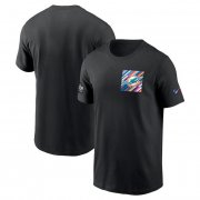 Wholesale Cheap Men's Miami Dolphins Black 2023 Crucial Catch Sideline Tri-Blend T-Shirt