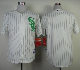 Wholesale Cheap White Sox Blank White Green Strip St. Patrick\'s Day Stitched MLB Jersey