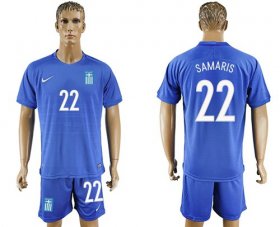 Wholesale Cheap Greece #22 Samaris Away Soccer Country Jersey
