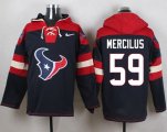 Wholesale Cheap Nike Texans #59 Whitney Mercilus Navy Blue Player Pullover NFL Hoodie