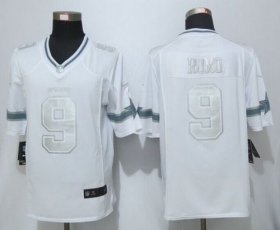 Wholesale Cheap Nike Cowboys #9 Tony Romo White Men\'s Stitched NFL Limited Platinum Jersey