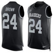 Wholesale Cheap Nike Raiders #24 Willie Brown Black Team Color Men's Stitched NFL Limited Tank Top Jersey
