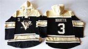 Wholesale Cheap Penguins #3 Olli Maatta Black Sawyer Hooded Sweatshirt Stitched NHL Jersey
