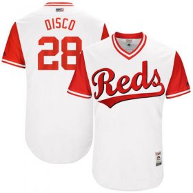 Wholesale Cheap Reds #28 Anthony DeSclafani White \"Disco\" Players Weekend Authentic Stitched MLB Jersey