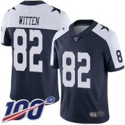 Wholesale Cheap Nike Cowboys #82 Jason Witten Navy Blue Thanksgiving Men's Stitched NFL 100th Season Vapor Throwback Limited Jersey