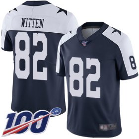 Wholesale Cheap Nike Cowboys #82 Jason Witten Navy Blue Thanksgiving Men\'s Stitched NFL 100th Season Vapor Throwback Limited Jersey