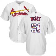 Wholesale Cheap Cardinals #51 Willie McGee White Team Logo Fashion Stitched MLB Jersey