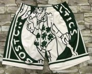 Wholesale Cheap Men's Boston Celtics Green Big Face Mitchell Ness Hardwood Classics Soul Swingman Throwback Shorts