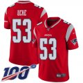 Wholesale Cheap Nike Patriots #53 Josh Uche Red Men's Stitched NFL Limited Inverted Legend 100th Season Jersey