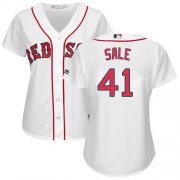 Wholesale Cheap Red Sox #41 Chris Sale White Home Women's Stitched MLB Jersey