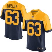 Wholesale Cheap Nike Packers #63 Corey Linsley Navy Blue Alternate Men's Stitched NFL New Elite Jersey