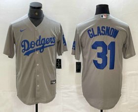 Cheap Men\'s Los Angeles Dodgers #31 Tyler Glasnow Grey Stitched Cool Base Nike Jersey