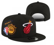 Wholesale Cheap Miami Heat Stitched Snapback 75th Anniversary Hats 021