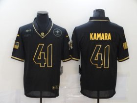 Wholesale Cheap Men\'s New Orleans Saints #41 Alvin Kamara Black Gold 2020 Salute To Service Stitched NFL Nike Limited Jersey