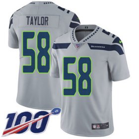 Wholesale Cheap Nike Seahawks #58 Darrell Taylor Grey Alternate Men\'s Stitched NFL 100th Season Vapor Untouchable Limited Jersey