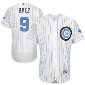 Wholesale Cheap Cubs #9 Javier Baez White(Blue Strip) Flexbase Authentic Collection Father\'s Day Stitched MLB Jersey