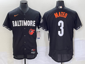 Wholesale Cheap Men\'s Baltimore Orioles #3 Jorge Mateo Black 2023 City Connect Flex Base Stitched Jersey 1