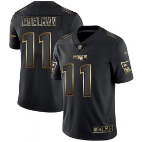 Wholesale Cheap Nike Patriots #11 Julian Edelman Black/Gold Men\'s Stitched NFL Vapor Untouchable Limited Jersey