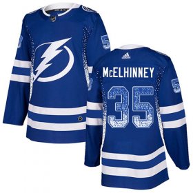 Cheap Adidas Lightning #35 Curtis McElhinney Blue Home Authentic Drift Fashion Stitched NHL Jersey