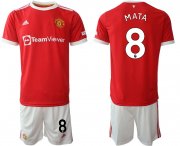 Wholesale Cheap Men 2021-2022 Club Manchester United home red 8 Adidas Soccer Jersey