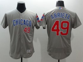 Wholesale Cheap Cubs #49 Jake Arrieta Grey Flexbase Authentic Collection Road Stitched MLB Jersey