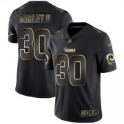 Wholesale Cheap Nike Rams #30 Todd Gurley II Black/Gold Men's Stitched NFL Vapor Untouchable Limited Jersey