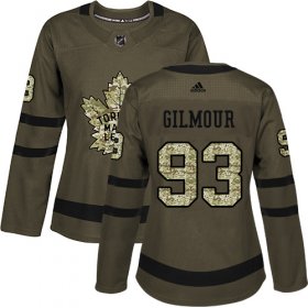 Wholesale Cheap Adidas Maple Leafs #93 Doug Gilmour Green Salute to Service Women\'s Stitched NHL Jersey