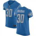 Wholesale Cheap Nike Lions #30 Jeff Okudah Blue Team Color Men's Stitched NFL Vapor Untouchable Elite Jersey