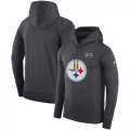 Wholesale Cheap NFL Men's Pittsburgh Steelers Nike Anthracite Crucial Catch Performance Pullover Hoodie