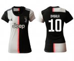 Wholesale Cheap Women's Juventus #10 Dybala Home Soccer Club Jersey