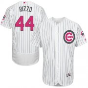 Wholesale Cheap Cubs #44 Anthony Rizzo White(Blue Strip) Flexbase Authentic Collection Mother's Day Stitched MLB Jersey