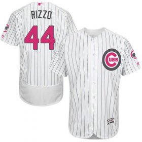 Wholesale Cheap Cubs #44 Anthony Rizzo White(Blue Strip) Flexbase Authentic Collection Mother\'s Day Stitched MLB Jersey