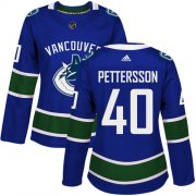 Wholesale Cheap Adidas Canucks #40 Elias Pettersson Blue Home Authentic Women's Stitched NHL Jersey