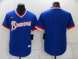 Wholesale Cheap Men's Atlanta Braves Blank Blue Cooperstown Collection Stitched MLB Throwback Jersey