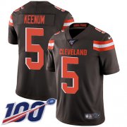 Wholesale Cheap Nike Browns #5 Case Keenum Brown Team Color Men's Stitched NFL 100th Season Vapor Untouchable Limited Jersey
