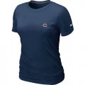 Wholesale Cheap Women's Nike Chicago Bears Chest Embroidered Logo T-Shirt Dark Blue
