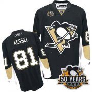 Wholesale Cheap Penguins #81 Phil Kessel Black Home 50th Anniversary Stitched NHL Jersey
