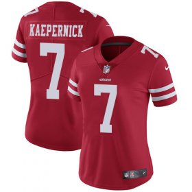 Wholesale Cheap Nike 49ers #7 Colin Kaepernick Red Team Color Women\'s Stitched NFL Vapor Untouchable Limited Jersey