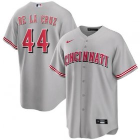 Wholesale Cheap Men\'s Cincinnati Reds #44 Elly De La Cruz Gray Cool Base Stitched Baseball Jersey