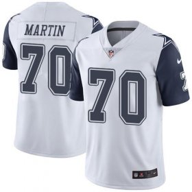 Wholesale Cheap Nike Cowboys #70 Zack Martin White Men\'s Stitched NFL Limited Rush Jersey