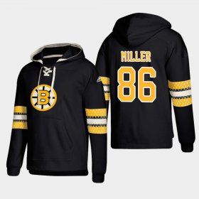 Wholesale Cheap Boston Bruins #86 Kevan Miller Black adidas Lace-Up Pullover Hoodie