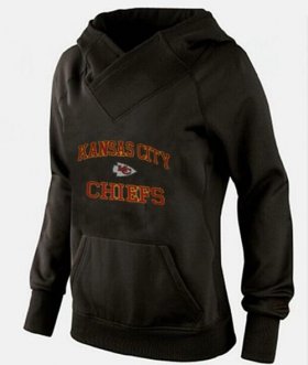 Wholesale Cheap Women\'s Kansas City Chiefs Heart & Soul Pullover Hoodie Black-1