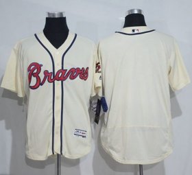 Wholesale Cheap Braves Blank Cream Flexbase Authentic Collection Stitched MLB Jersey