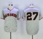 Wholesale Cheap Mitchell And Ness 1962 Giants #27 Juan Marichal Grey Stitched Throwback MLB Jersey